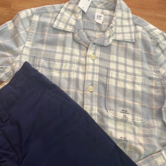 GAP & OLD NAVY dress up bundle fro boys,flannel cotton shirts and pants,sz.8!NWT - Picture 3 of 10